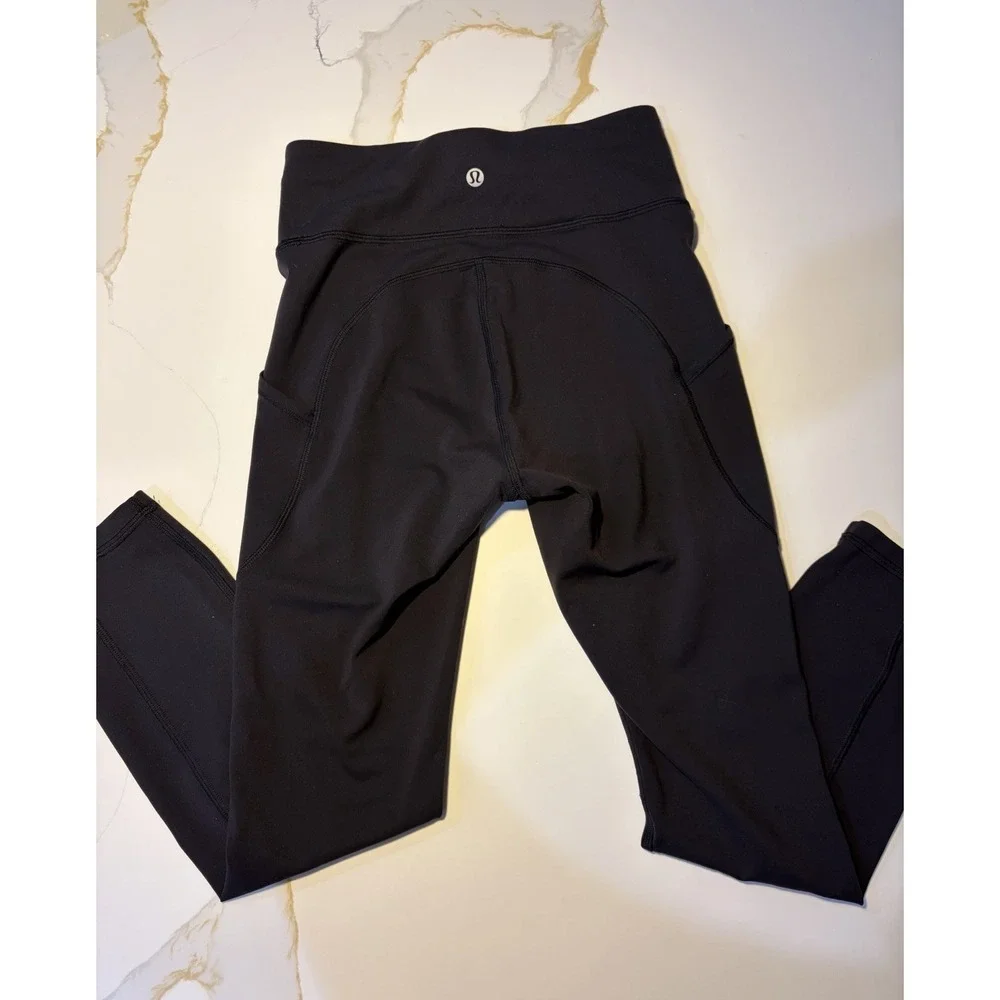 Lululemon Black High Rise Pocket Leggings Women's Size 4 Athletic Yoga Pants